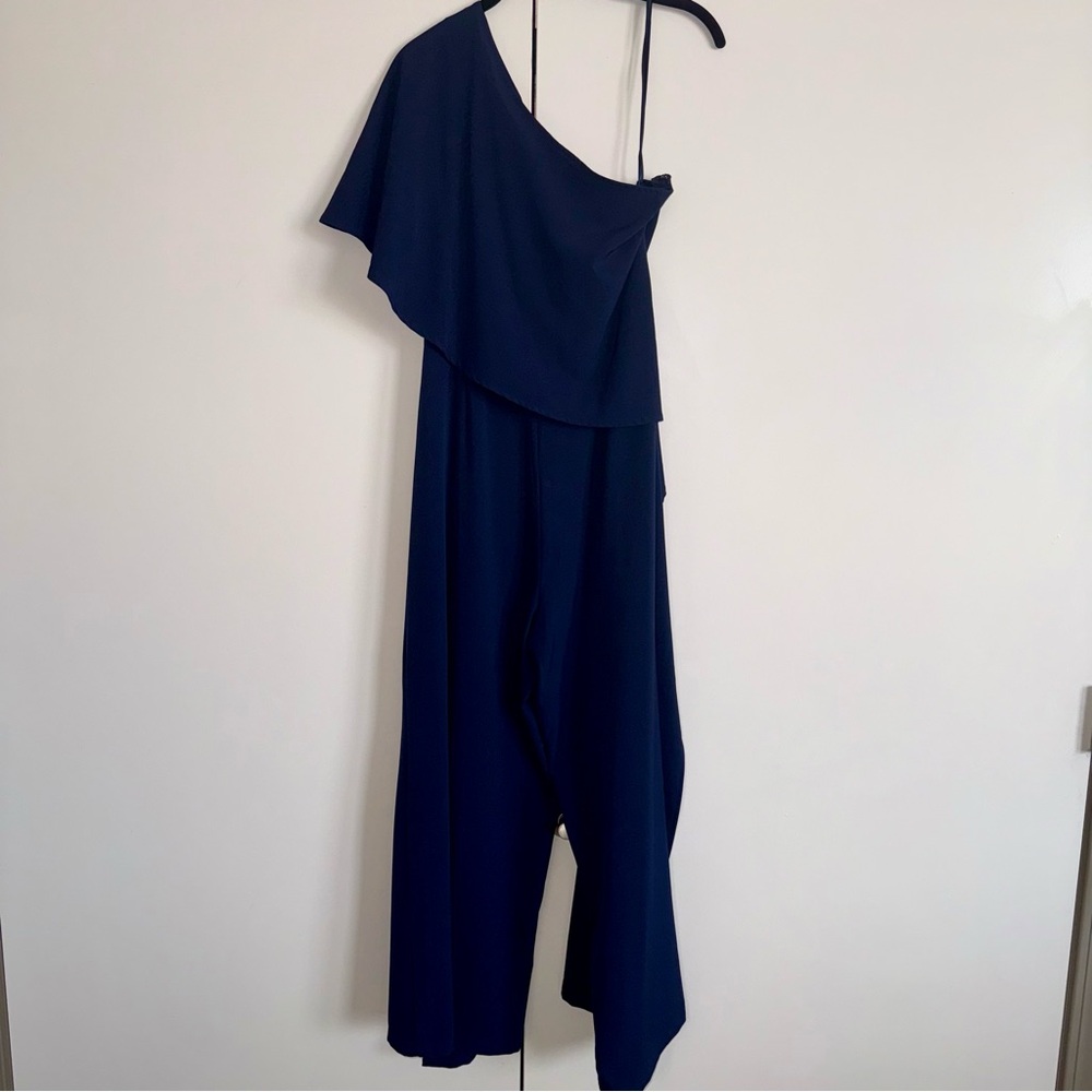 New York & Company Navy One-Shoulder Rhomper